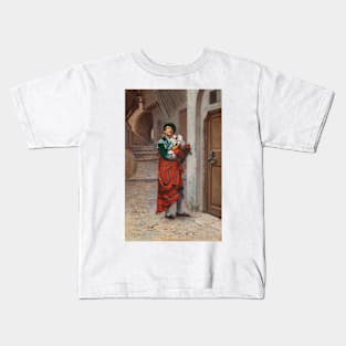 Spanish Bullfighter with Flowers by Jehan Georges Vibert Kids T-Shirt